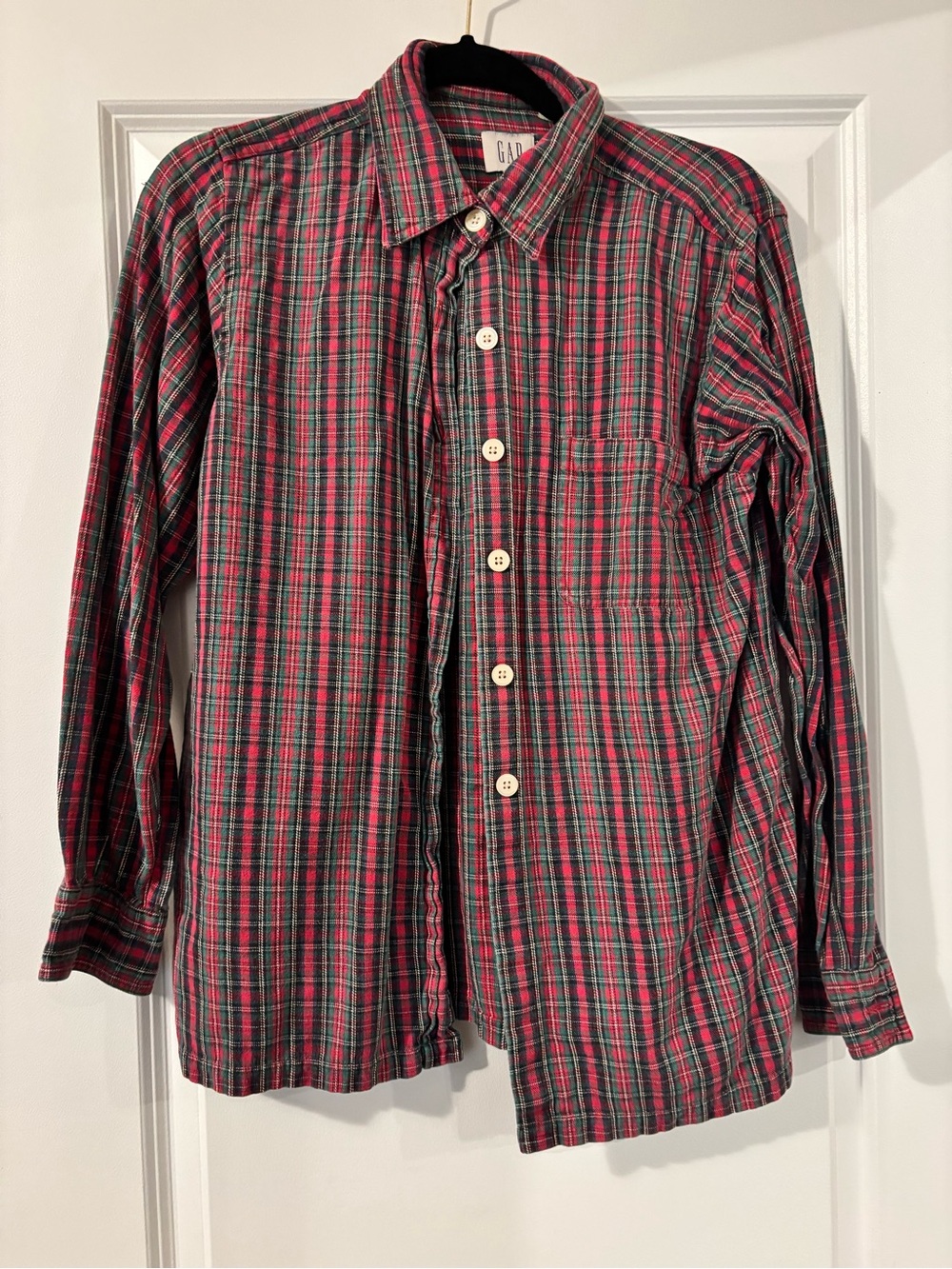 Gap Red and Green Plaid Button-Down Shirt